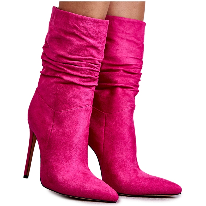 Women's Crinkled Booties Pink Laguna Boots Women's Crinkled Booties Pink Laguna Boots