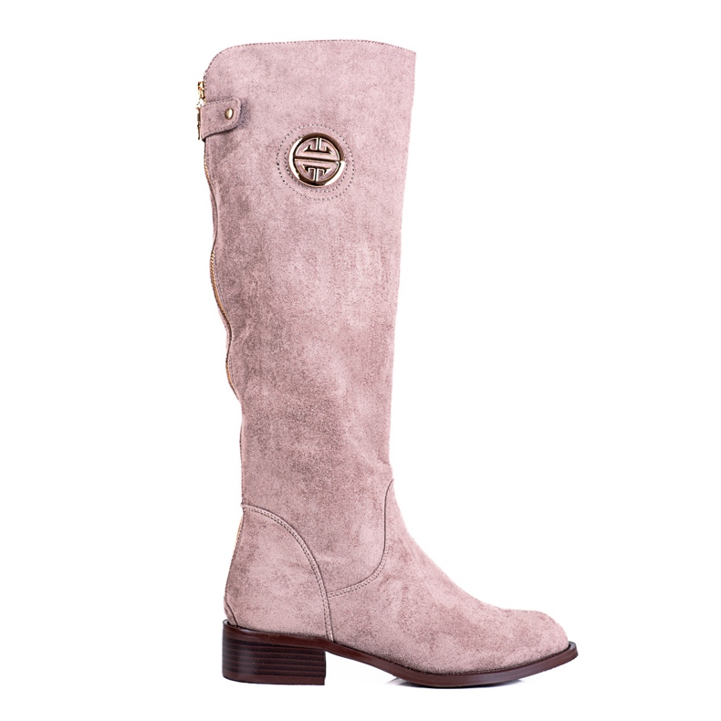 Women's boots with a decorative Shelovet slider beige