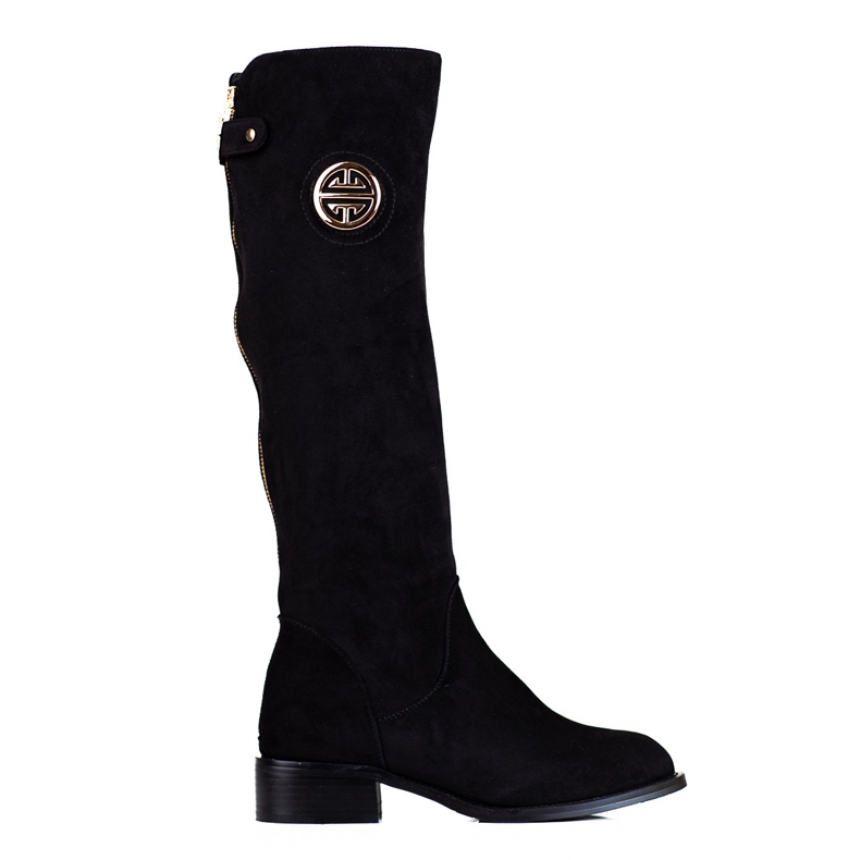 Black boots for women with a decorative Shelovet zipper