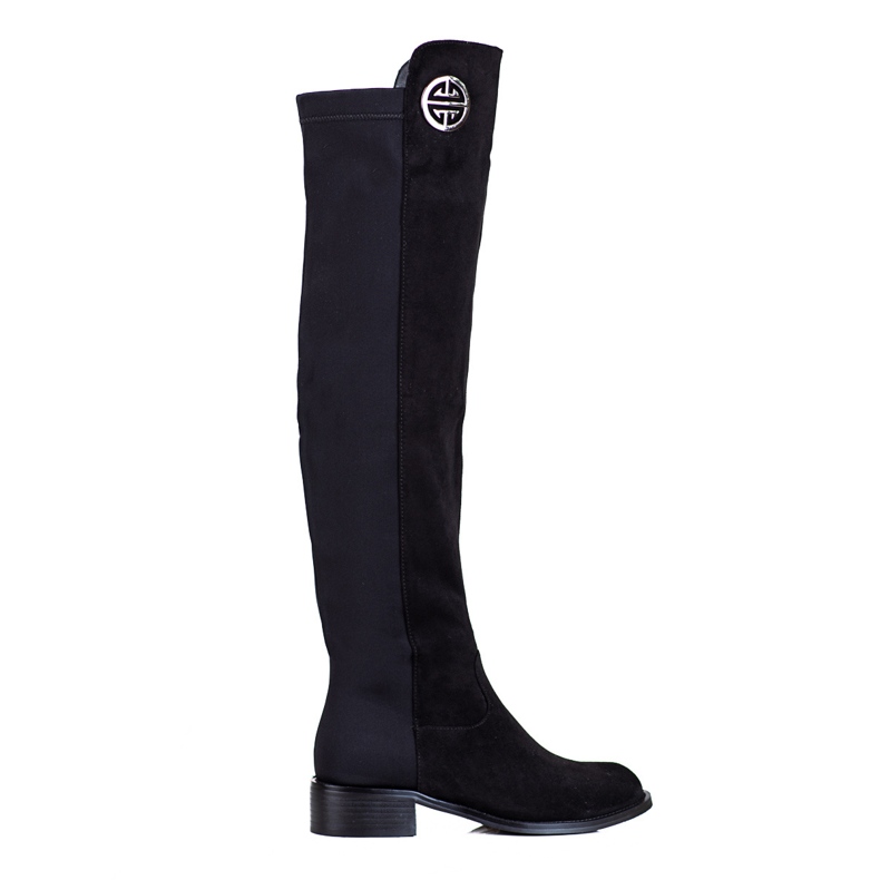 Women's Shelovet thigh-high boots with flat heels black
