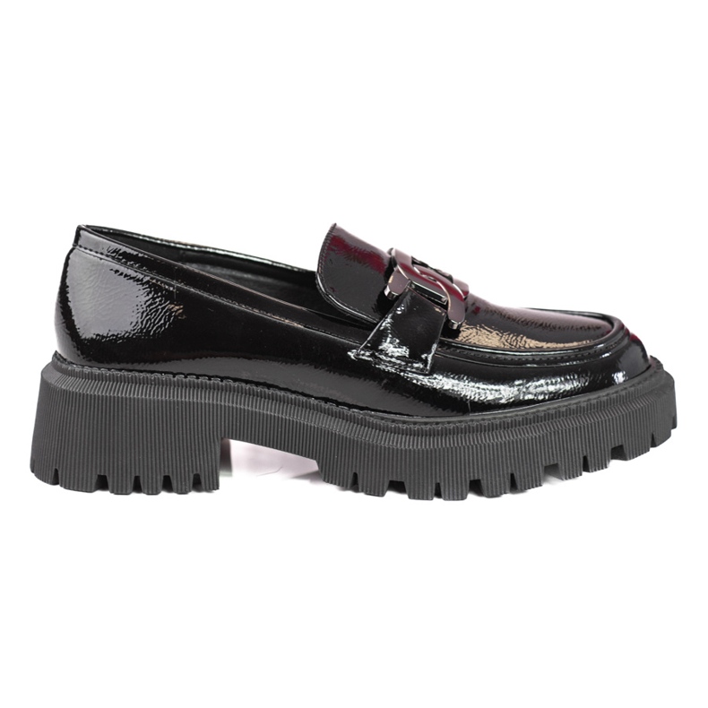 Black Shelovet women's moccasins made of patent leather