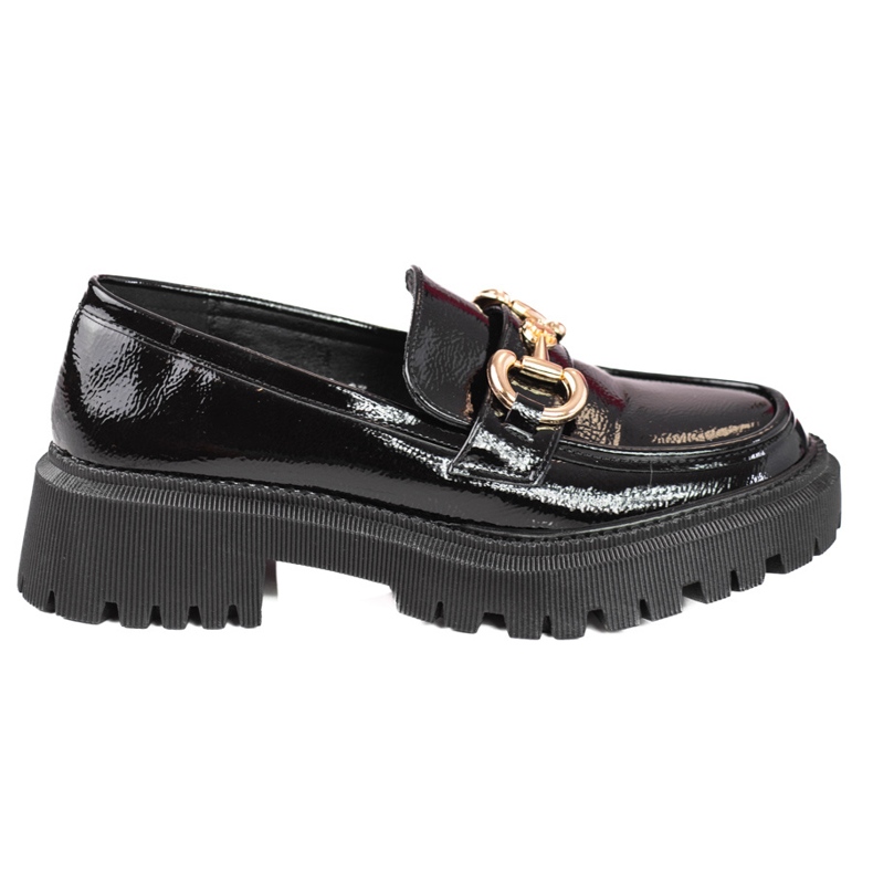 Shelovet women's black lacquered loafers