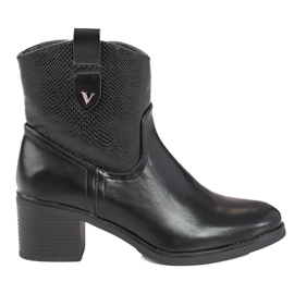 Women's black boots on a low S. Barski post