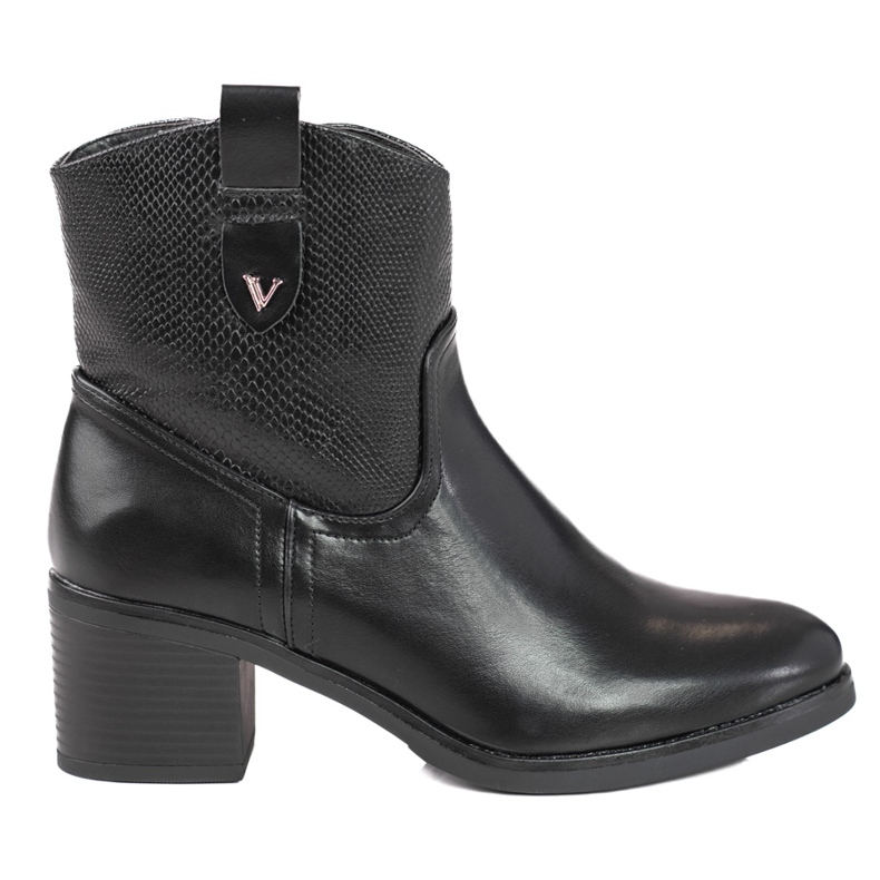 Women's black boots on a low S. Barski post Women's black boots on a low S. Barski post