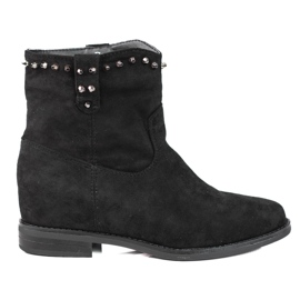 Women's suede boots on the Shelovet wedge black