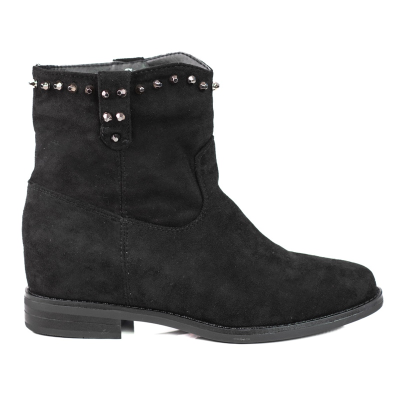 Women's suede boots on the Shelovet wedge black