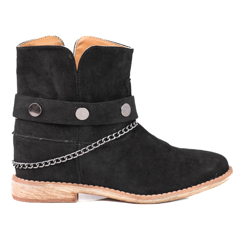 Women's suede cowboy boots on a wedge Shelovet black Women's suede cowboy boots on a wedge Shelovet black