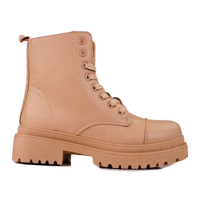 Shelovet beige lace-up boots for women Shelovet beige lace-up boots for women