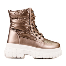 Ladies' brown snow boots with Shelovet lacing