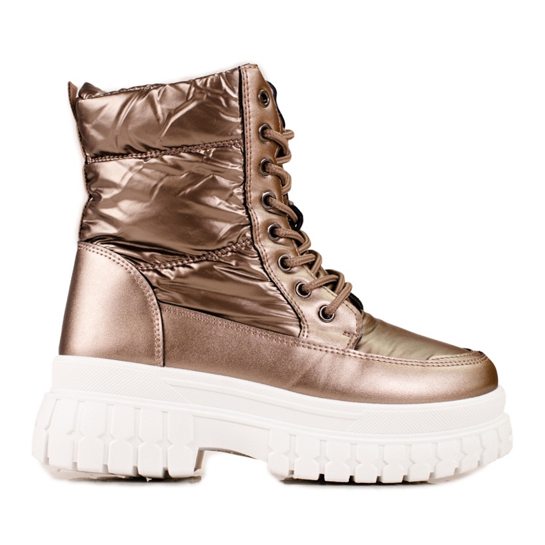 Ladies' brown snow boots with Shelovet lacing