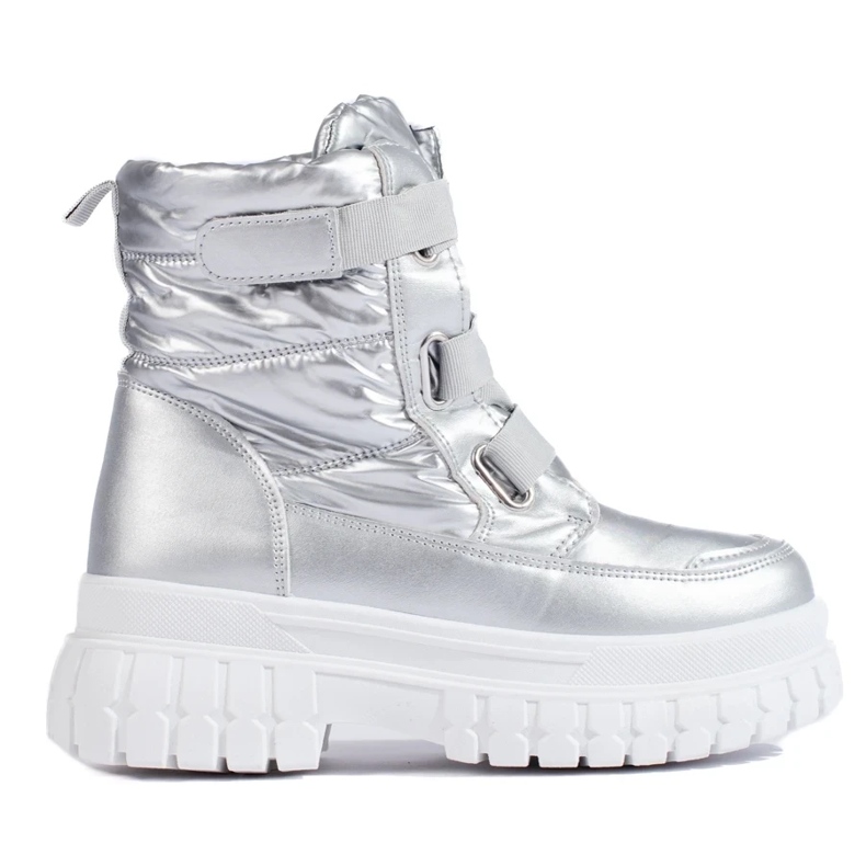 Velcro women's snow boots silver Velcro women's snow boots silver