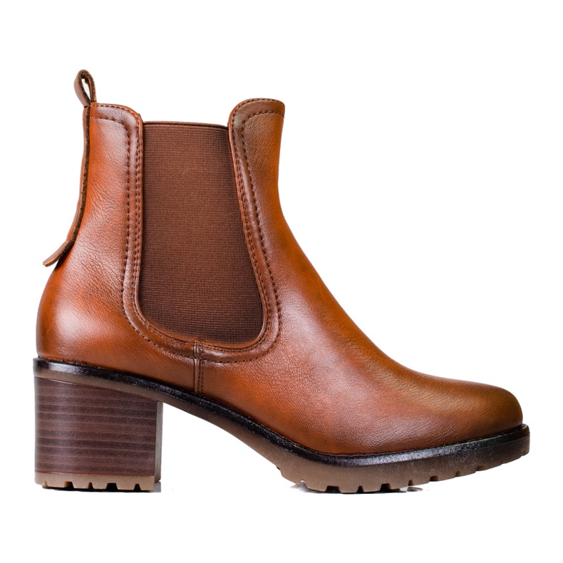 Women's Shelovet Chelsea boots brown on the post Women's Shelovet Chelsea boots brown on the post