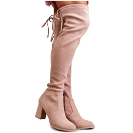 FE1 Classic Clarissa Beige Suede Thigh High Boots brown FE1 Classic Clarissa Beige Suede Thigh High Boots brown