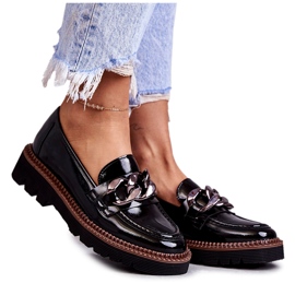 Vinceza Lacquered Loafers On The Black Reidun Platform