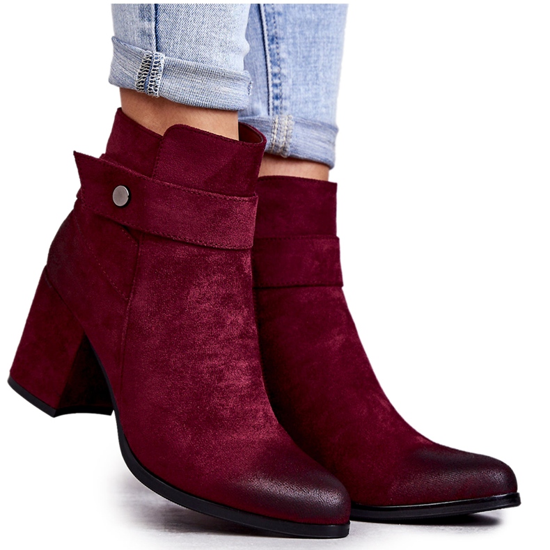 PL4 Women's Suede Booties La.Fi 260041WI-SU Red multicolored