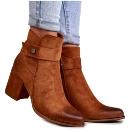 PL4 Women's Suede Booties La.Fi 260041C-SU Camel brown