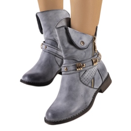 Gray boots with golden Irora inserts grey