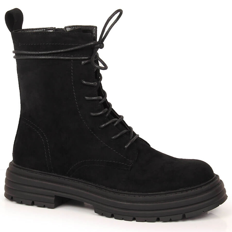 D&A Black OLI175B black suede trapper boots