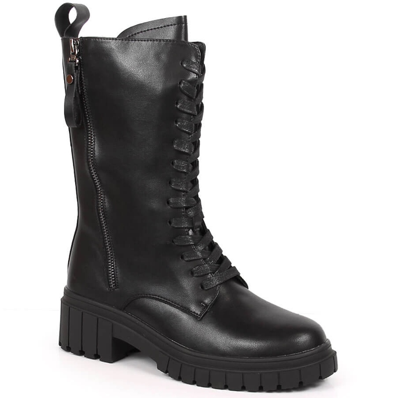 Black Artiker low insulated leather boots