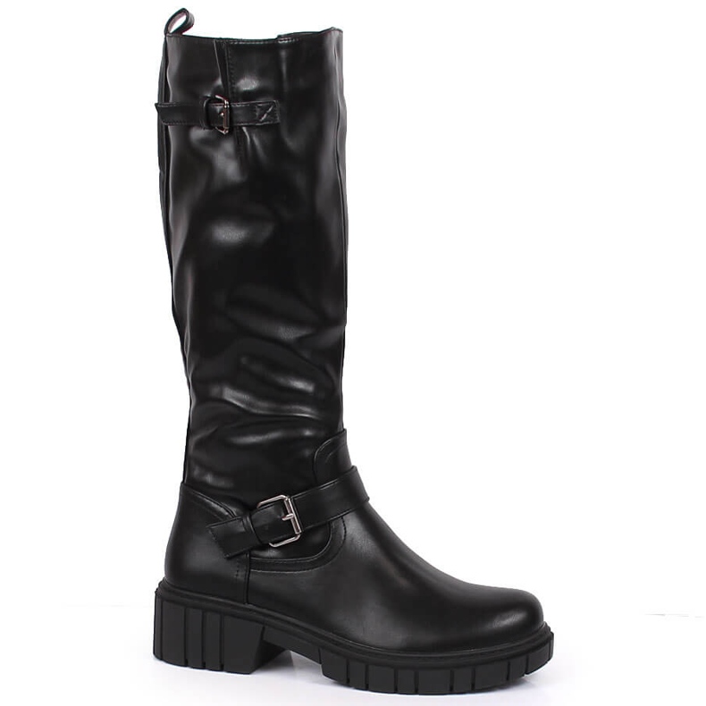 Jezzi Women's black boots with an adjustable buckle Vinceza