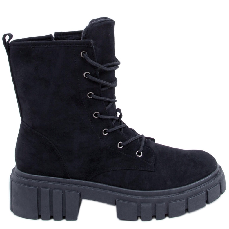 Kelis Black lace-up boots