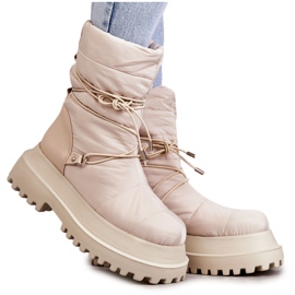 FS1 Women's Snow Boots On The Beige Lilou Platform