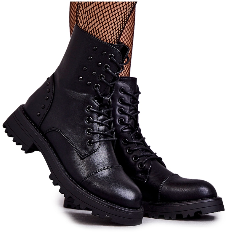 PJ1 Leather Boots With Studs Black Palmira