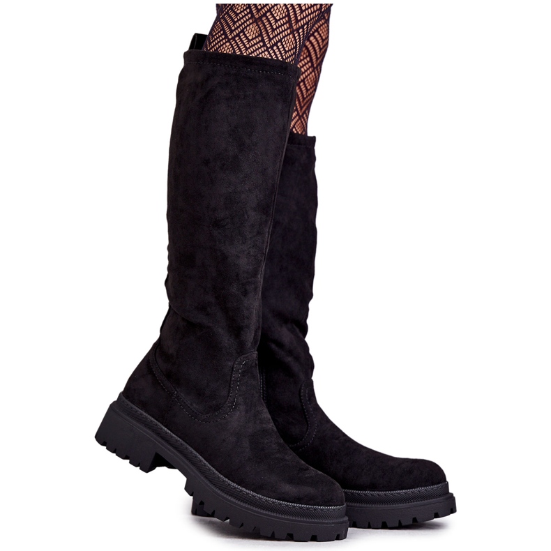 PE1 Women's Black Warm Knee-High Boots Helma