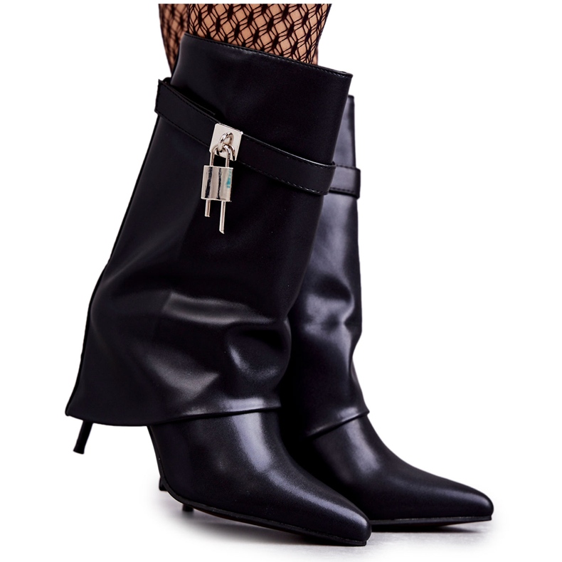 PG2 Leather Slip-On Boots On A Black Steffi High Heel
