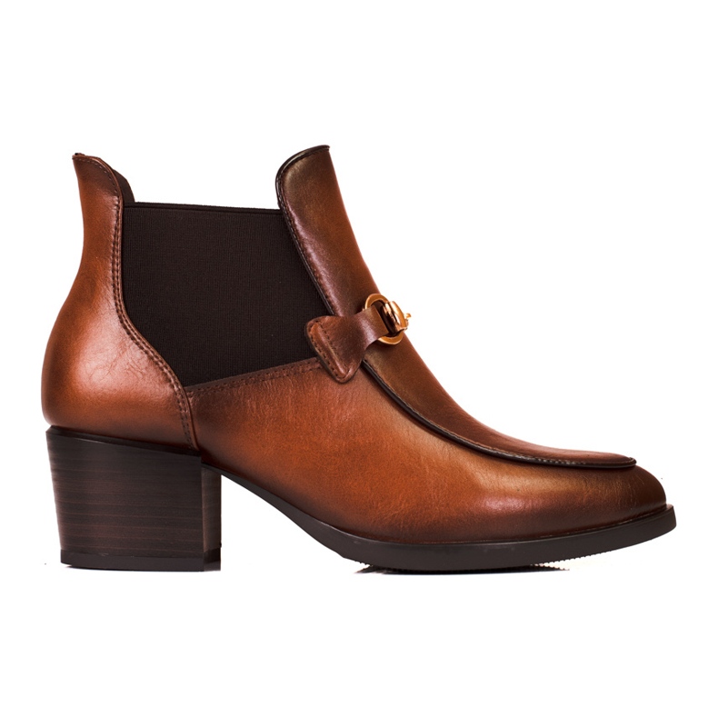 Brown women's boots, Jodhpur heel Vinceza