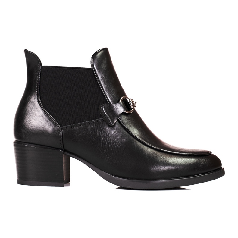 Black women's boots Jodhpur heel Vinceza