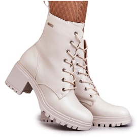 Vinceza Women's Warm Boots On High Heel Light Beige Grethe