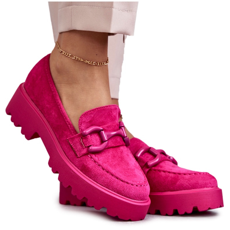 Vinceza Women's Suede Shoes On The Pink Gunn Platform