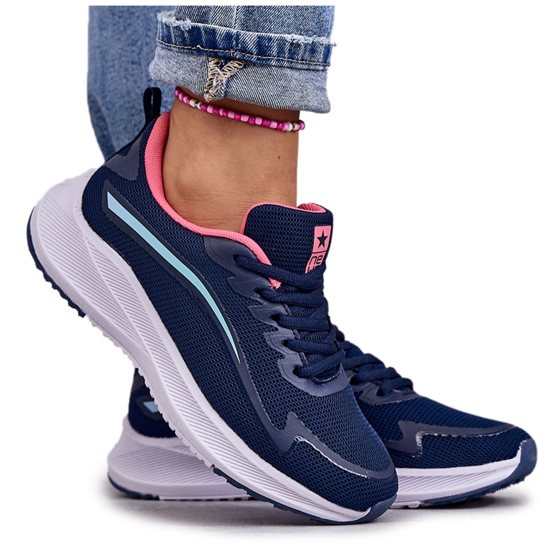 Women's Fashionable Sport Shoes Sneakers Navy Blue Ida