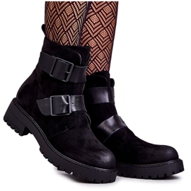 Suede women's boots with a zipper Black Gritta Suede women's boots with a zipper Black Gritta