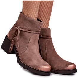 Women's Suede Booties Maciejka 05720-14 Light brown Women's Suede Booties Maciejka 05720-14 Light brown