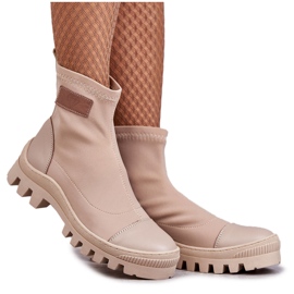 Women's fabric boots Nicole 2703 Beige Women's fabric boots Nicole 2703 Beige