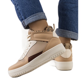 Beige sneakers Adite ankle