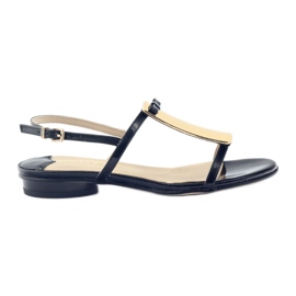 Women's sandals in gold Sagan 2698 decoration black Women's sandals in gold Sagan 2698 decoration black