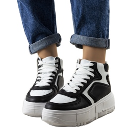 Black and white Zetta ankle sneakers