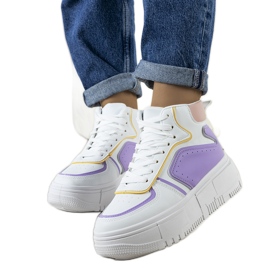 White and purple Zetta ankle sneakers White and purple Zetta ankle sneakers