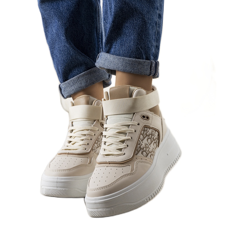 Beige ankle-high sneakers from Adolis