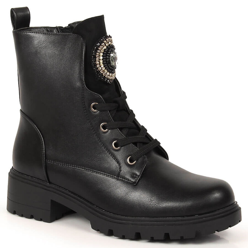 S.Barski Black women's boots with beads insulated black S. Barski S.Barski Black women's boots with beads insulated black S. Barski
