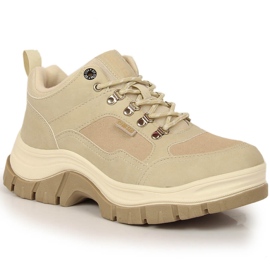Women's shoes with fleece beige Big Star KK274363