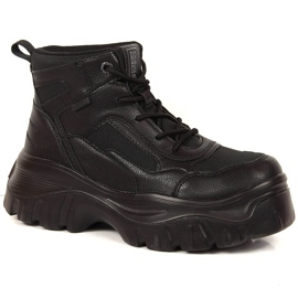 Black Big Star KK274371 women's platform boots