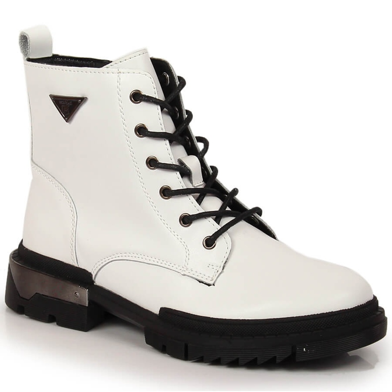 Women's white insulated leather boots Filippo PAW377A