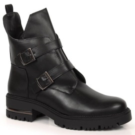 Black insulated women's boots with buckles Sergio Leone
