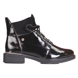 Elegant women's boots with Shelovet lacing black