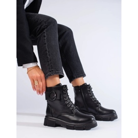 Black women's eco-leather workers' boots