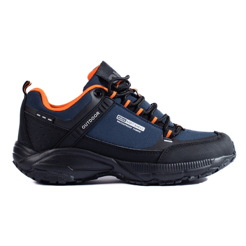 Women's outdoor trekking shoes DK navy blue and black